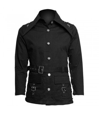 Women Gothic Coat Black Buckle Style Coat Ladies Jacket Gothic Clothing